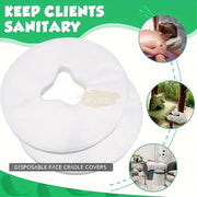 100 pcs Round Disposable Non-Woven Face Hole Cover for Massage Bed & Pillow Massage Bed Accessories