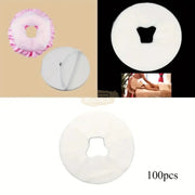 100 pcs Round Disposable Non-Woven Face Hole Cover for Massage Bed & Pillow Massage Bed Accessories