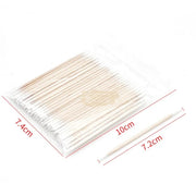 100 pcs Wooden Micro Cotton Brushes Lint-Free Swab Eyelash Extension Tool Cotton Swab