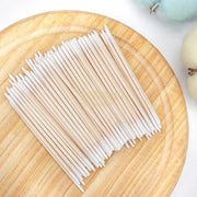 100 pcs Wooden Micro Cotton Brushes Lint-Free Swab Eyelash Extension Tool 10cm Cotton Swab