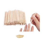 100pcs 11.4cm Cuticle Wood Pusher (Orange Wood Stick) Orange Wood Stick