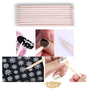 100pcs 17.8cm Cuticle Wood Pusher (Orange Wood Stick) Orange Wood Stick