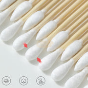 100pcs 2-in-1 Pointed & Rounded Cotton Buds | Precision Swab Bamboo Cotton Swabs