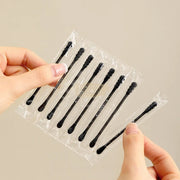 10pcs Double-Sided Blackhead Remover & Spiral Ribbed Cotton Swab Individually Wrapped Skin Care Tools