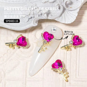 10pcs 3D Nail Art Decoration Magical Wand Hearts Nail Charms | SP0483-02 Nail Charm