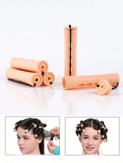 10pcs No Heat Hair Perm Rods With Elastic Rubber Band | 2*8.3cm Hair Rollers