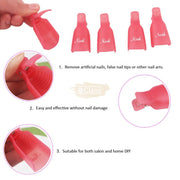 10pcs Reusable Gel Polish Remover Soak Off Clips Nail Art Tool