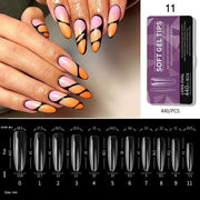 Soft Gel Tips H105-11 | Full Cover | Long Oval 440 Tips Purple Box