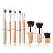 11pcs Natural Bamboo Handle Makeup Brushes Set with Cotton Bag Natural Bamboo Brush Set