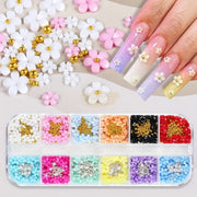 12-Colors 3D Flower Nail Art Charms nail art decoration