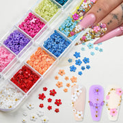 12-Colors 3D Flower Nail Art Charms nail art decoration
