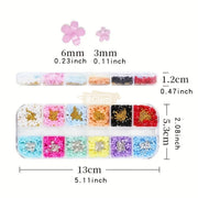 12-Colors 3D Flower Nail Art Charms nail art decoration
