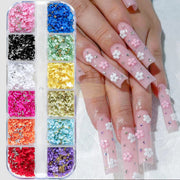 12-Colors 3D Flower Nail Art Charms nail art decoration