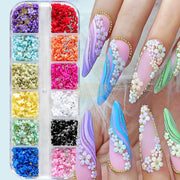 12-Colors 3D Flower Nail Art Charms nail art decoration