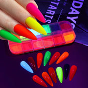 12 Colors Fluorescent Neon Nail Pigment Neon & Glow Nail Art