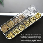 12pcs 3D Ocean Theme Nail Charms Nail Decorations DIY Ocean 3D Charms & Beads