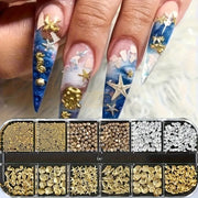 12pcs 3D Ocean Theme Nail Charms Nail Decorations DIY Ocean 3D Charms & Beads