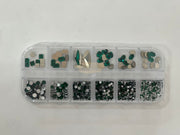 12 Grid Flatback Rhinestones SP0476-10 - Green Nail Art Tool