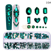 12 Grid Flatback Rhinestones SP0476-10 - Green Nail Art Tool