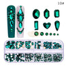 12 Grid Flatback Rhinestones SP0476-10 - Green Nail Art Tool