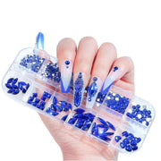 12 Grid Flatback Rhinestones SP0476-11 - Blue Nail Art Tool