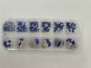 12 Grid Flatback Rhinestones SP0476-11 - Blue Nail Art Tool