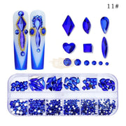 12 Grid Flatback Rhinestones SP0476-11 - Blue Nail Art Tool