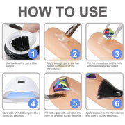 12 Grid Flatback Rhinestones SP0476-11 - Blue Nail Art Tool