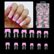 120pcs/Box French Style Square Press On Nails Full Coverage Press On Nails