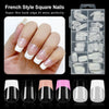 120pcs/Box French Style Square Press On Nails Full Coverage Press On Nails
