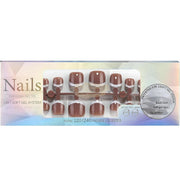 120pcs Brown French Press On Toenails Soft Gel Tips | Full Cover | Nail Art DIY Press On Toenails