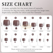 120pcs Brown French Press On Toenails Soft Gel Tips | Full Cover | Nail Art DIY Press On Toenails