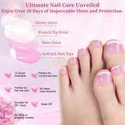 120pcs French Press On Toenails Soft Gel Tips Press On Toenails
