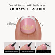 120pcs French Press On Toenails Soft Gel Tips With Design on Glue | Full Cover Press On Toenails