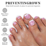 120pcs French Press On Toenails Soft Gel Tips With Design on Glue | Full Cover Press On Toenails