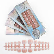 120pcs French Press On Toenails Soft Gel Tips With Design on Glue | Full Cover Press On Toenails