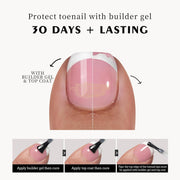 120pcs French Press On Toenails Soft Gel Tips With Design on Glue | Full Cover Press On Toenails