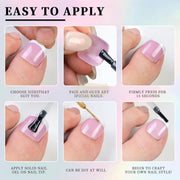 120pcs French Press On Toenails Soft Gel Tips With Design on Glue | Full Cover Press On Toenails