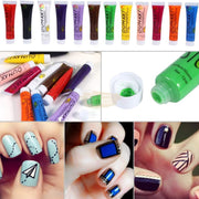 12pcs Oumaxi Nail Art Painting Gel | High Definition Pigment Color Nail Art Painting Gel