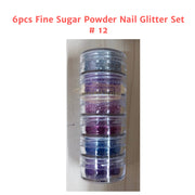 6pcs Fine Sugar Powder Nail Glitter Set | 12