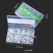 150pcs Green Box Soft Gel Tips Clear | Full Cover | XS Mixed Style Soft Gel Tips