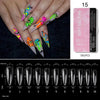 Soft Gel Tips H105-15 | Full Cover | Medium Stiletto 550 Tips Pink Box