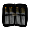 16 Pcs Nail Art Brush Set with Case | Clear & Gold Nail Art Brush