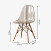 Nordic Glossy Plastic Chair with Wooden Legs | Smoky Black