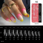 Soft Gel Tips H105-16 | Full Cover | Oval Medium 550 Tips Red Box