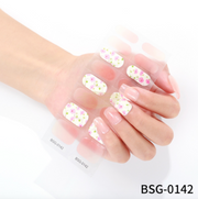 16pcs BSG-0142 Semi-Cured Gel Nail Strips Gel Nail Wraps