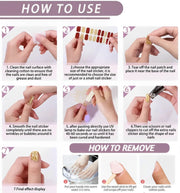 16pcs BSG-0152 Semi-Cured Gel Nail Strips Gel Nail Wraps