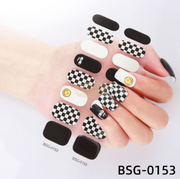 16pcs BSG-0153 Semi-Cured Gel Nail Strips Gel Nail Wraps