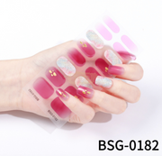 16pcs BSG-0182 Semi-Cured Gel Nail Strips Gel Nail Wraps
