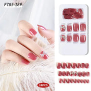 Press On Nails | F785 - 18 (24x Nails, 24x Jelly Tabs, & 1x Mini Nail File)